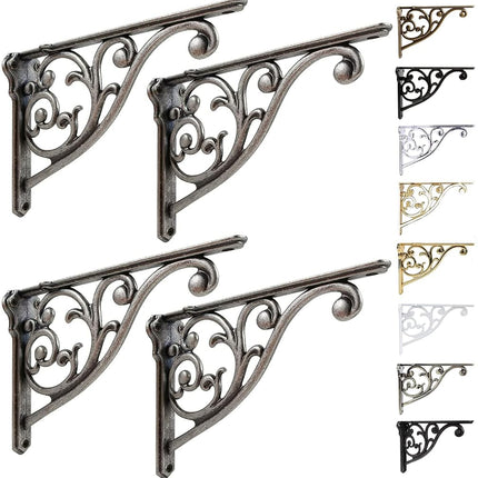 Shelf Brackets 8 Inch 4PCS Heavy Duty Antique Weat