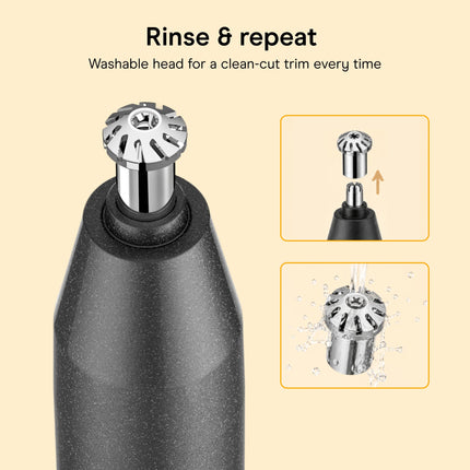 ConairMan Ear and Nose Hair Trimmer for Men, Cordless Lithium-Powered Trimmer, Patent 360 Bevel Blade for No Pull, No Snag Trimming Experience