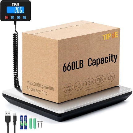 TIPRE Shipping Scale 660lbs for Packages,Heavy Dut