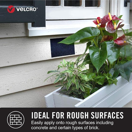 VELCRO Brand | Heavy Duty Extreme Outdoor Stick On Tape | Cut-to-Length Industrial Extra Strong Double Sided Hook & Loop Self Adhesive Tape | Perfect for Home, Office, Garage Use | Black | 6m x 25mm