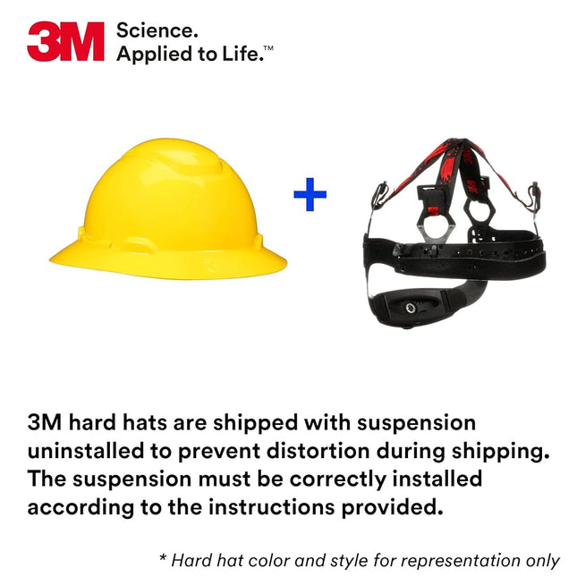 Securefit 3M Hard Hat H-801SFR-UV, White, Non-Vented Full Brim Style Safety Helmet with Uvicator Sensor, 4-Point Pressure Diffusion Ratchet Suspension, ANSI Z87.1