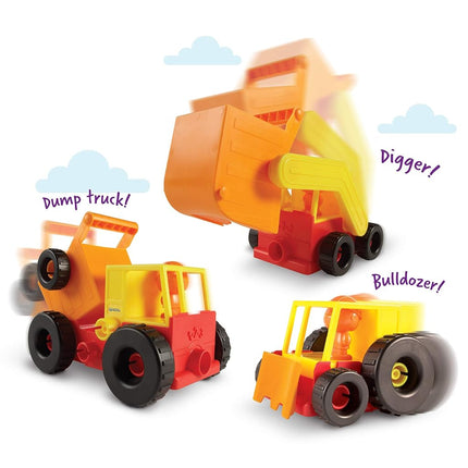 Learning Resources 1-2-3 Build It Construction Crew, Fine Motor Toy, Kids Building Set