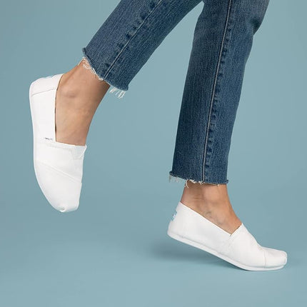 TOMS Women's Classic Canvas Alpargata Slip-On Shoes Superior Comfort & Timeless Style White