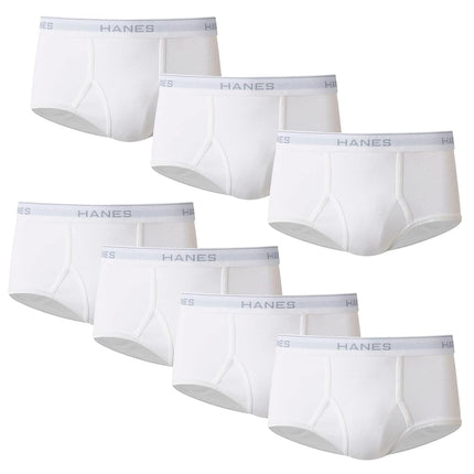 Hanes Men's Moisture-Wicking Cotton Briefs, Available in White and Black, Multi-Packs Available, White - 7 Pack, XXL