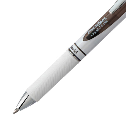 Pentel EnerGel Pearl Deluxe Retractable Liquid Gel Ink Pens, 0.7mm Point, Black Ink. (Box of 12)