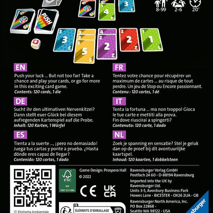 Ravensburger Push Card Game - Family Game for Kids and Adults Age 8 Years Up - 2 to 6 Players
