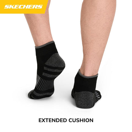 Skechers Men's 8-Pack Work Collection Quarter Crew Socks, Extended Cushion & Mesh Ventilation, Black, 10-13