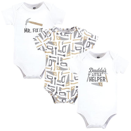 Hudson Baby Unisex Body de algodón para bebé, herramientas de ayuda de papá, 9-12 meses, herramientas de ayuda de papá, 9-12 meses