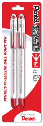 PENTEL - Pen Pentel RSVP Ballpt Red 2Pk