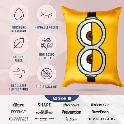 Blissy Silk Pillowcase - 100% Pure Mulberry Silk - 22 Momme 6A High-Grade Fibers - Silk Pillow Cover for Hair & Skin - Regular, Queen & King (Minion, 20" x 30" (Pack of 1))