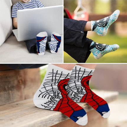 Spiderman Boys Socks, 10-Pack of Decorative Spiderman Toddler Socks, Amazing Marvel Legends Socks for Boys