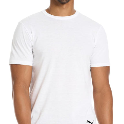 PUMA Men's 4 Pack Cotton Crew Neck Short Sleeve T-Shirt Pack of 4 Short Sleeve Cotton T-Shirt with Crew Neck, Black/Grey/White/Navy Blue, XL