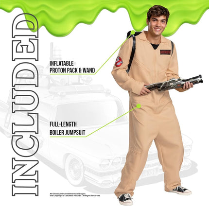 Disguise unisex-adult Ghostbusters Costume Outfit, Official Deluxe Ghostbuster Jumpsuit, As Shown, Size Extra Large (50-52)