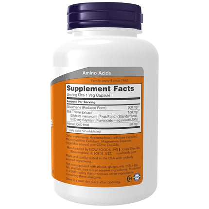 NOW Foods Glutathione, 500mg - 120 vcaps