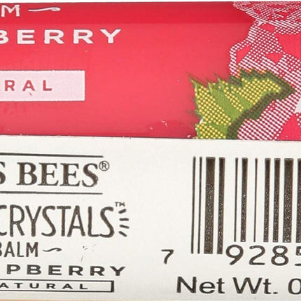 Bálsamo Labial 100% Natural Burt's Bees Flavor Crystals, Frambuesa Roja con Cera de Abejas y Extractos de Frutas - 1 Tubo, 0.16 onzas