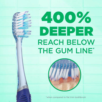 GUM Technique Deep Clean Toothbrush with Quad-Grip Handle, Compact Head & Soft Bristles, 3 Count, Multicoloured