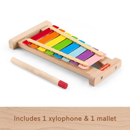Fisher-Price Wood Toddler Toy Xylophone, Wooden Musical Instrument for Developmental Play Preschool Kids Ages 2+ Years, HXV13