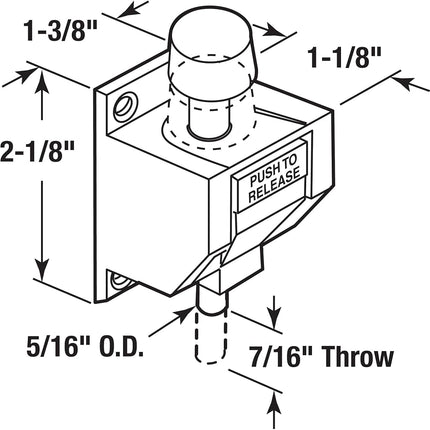 Prime-Line U 9869 Sliding Door Lock, 3/8 in. Reach, Plastic & Steel Components, White, Foot Operated