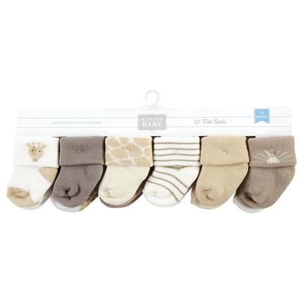 Hudson Baby Calcetines de Felpa y Algodón para Bebé Unisex, Jirafa Moderna, 6-12 Meses, Jirafa Moderna, 6-12 Meses