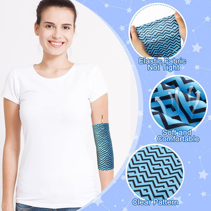 Cuffbow 12 Pcs PICC Line Reusable Sleeve Cover for Adults Upper Arm Breathable Cover Nursing Sleeve Protector Supplies, Stylish, One Size