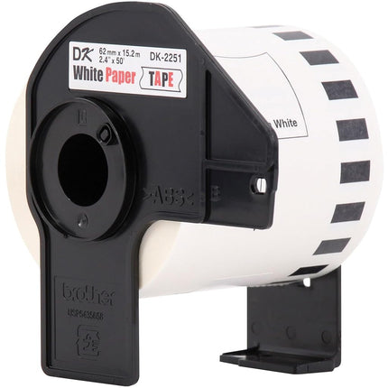 Brother Genuine DK-2251 Continuous Length Replacement Labels, Black/Red Label on White Paper Tape, Engineered with Excellence, 2.4” x 50 feet, 1 Roll per Box