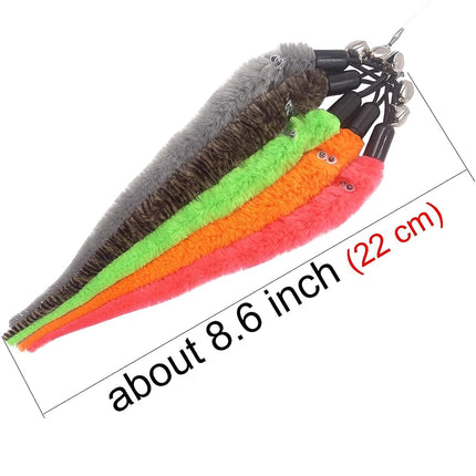 TIENAILING Cat Toy Worm Refills, 12 Pieces Interactive Cat Wand Attachments Worms Toy for Indoor Cats