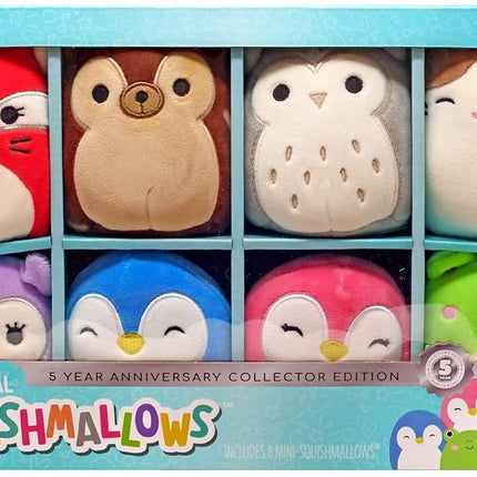 Official KellyToy Squishmallows Squishmallows Edición de Coleccionista 5º Aniversario - Incluye 8 Mini-Squishmallows