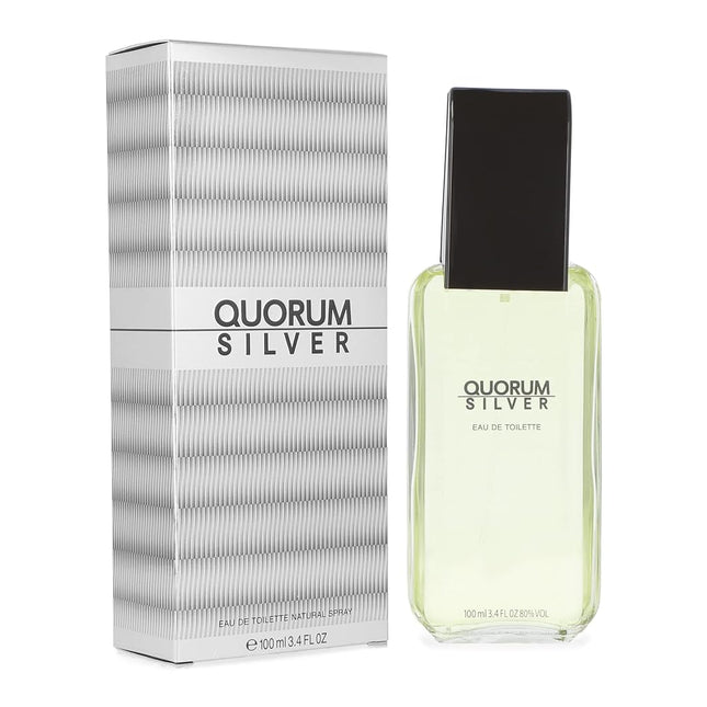 Antonio Puig Quorum Silver Eau De Toilette Spray 3.4 Oz, 100 milliliters (147419)
