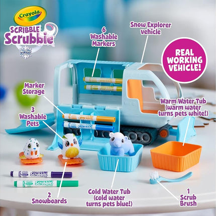 Crayola Scribble Scrubbie Pets Arctic Snow Explorer, Color & Wash Creative Toy, Gift for Kids, Age 3, 4, 5, 6