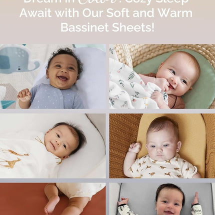TotCare Bassinet Fitted Sheets for Dream on Me Traveler Portable Bassinet & Skylar, Seashell Bedside Sleeper - Buttery Soft, Premium Stretchy Jersey Knit Sheets - Pale Pink + Lavendar + Cloud, 3 Pack