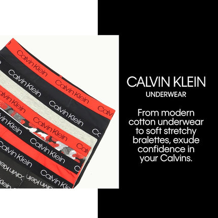 Calvin Klein Boys' Modern Cotton Assorted Boxer Briefs Underwear, Multipack, Heather Grey/Camo/Navy/Green/Olive, XL