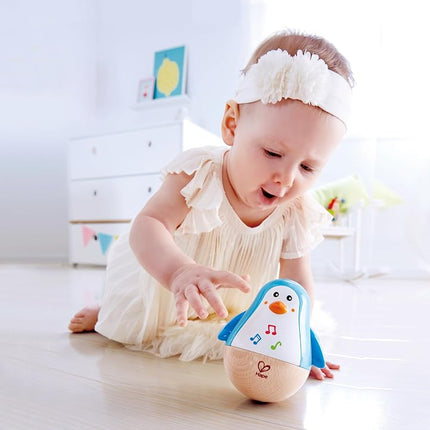 Hape Penguin Musical Wobbler | Colourful Wobbling Melody Penguin, Roly-Poly Toy for Kids 6 Months+
