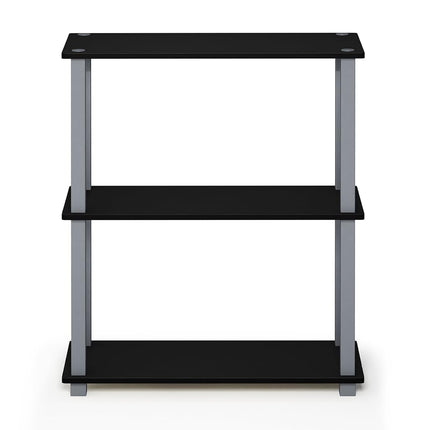 Furinno TURN-S-TUBE 3-Tier Tool-Free Corner Shelf, Black
