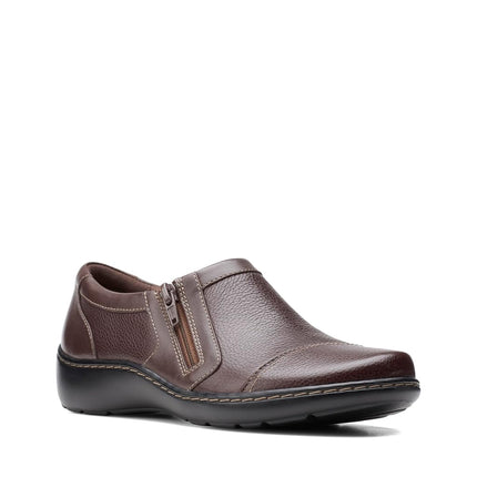 Clarks Women's Cora Giny Loafer, Dark Brown Tumbled Smooth Lea, 8 UK