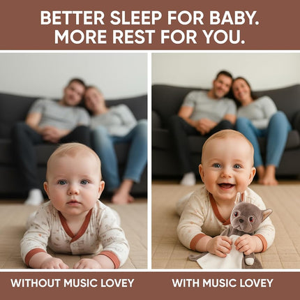 Love By Emi Musical Baby Comforter - White Noise & Lullaby - Calms Fussy Babies, Reduces Night Wakeups & Helps Toddlers Sleep Longer – Proven Sleep Aid for Parents - Machine Washable, Newborn Gift