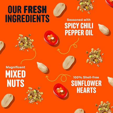 Cool Birds No Mess Sad Squirrels Hot Bird Seed – 10 lb. Spicy Shell-Free Blend with Peanuts, Sunflower Hearts & Chili Pepper Oil – No Waste, Squirrel-Resistant Bird Food for Outside Feeders