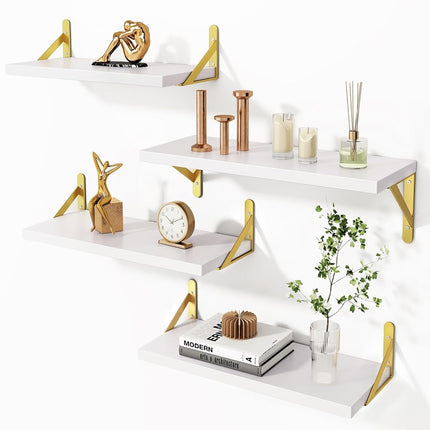 YGEOMER White Shelves for Wall, Different Sizes Wa