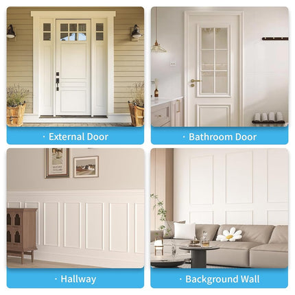 Art3d Peel and Stick Door & Wall Moulding Kit, Self-Adhesive Paintable Wainscoting Panels for Wall Decor, 1 Set-3 Frames, Top 88x56 CM & Miidle 15x56 CM & Bottom 51x56 CM