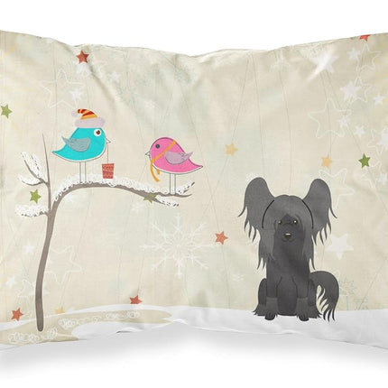 Caroline's Treasures BB2584PILLOWCASE "Entre amigos" Crestado chino - Funda de almohada estándar de tela negra, Estándar, Multicolor