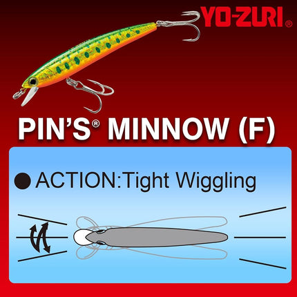 Yo-Zuri F1161-M37 Pins Minnow Floating Diver Lure, Gold Flame, 50mm 2"