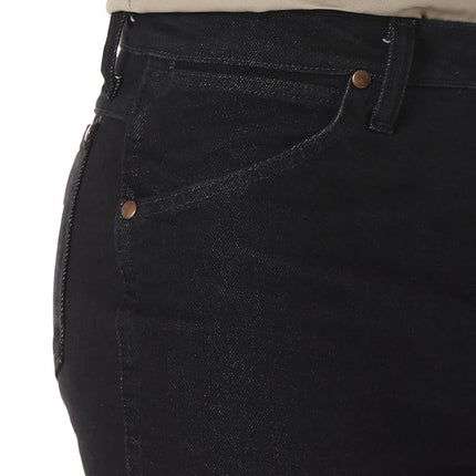 Wrangler Men's Cowboy Cut Slim Fit Stretch Boot Cut Jean, Black Stretch, 36W x 30L