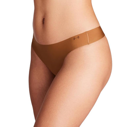 Under Armour Women's Ua Pure Stretch Lot de 3 Strings Invisibles Thong Panties, Brown Incense-600, XS (Pack of 3)