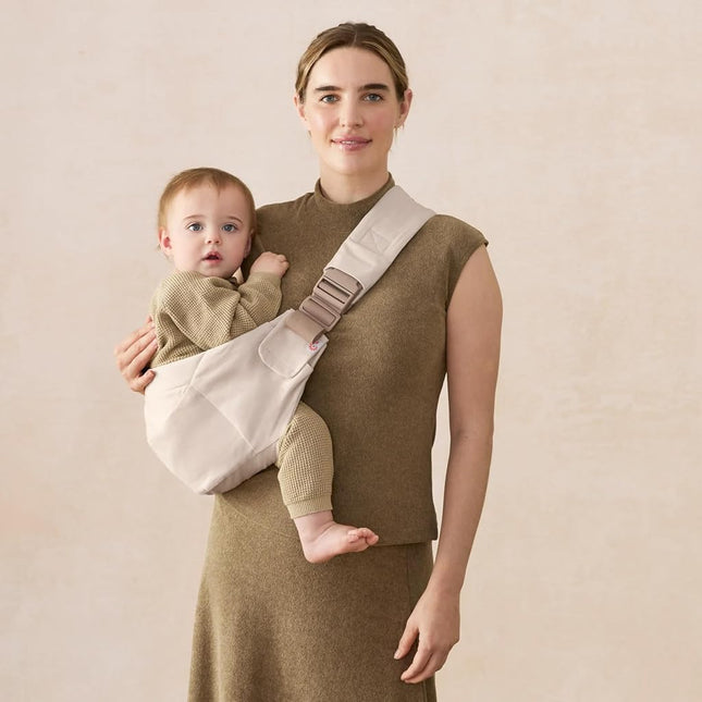 Ergobaby Upsie Hip Sling – Natural Beige Baby Carrier – Lightweight, Adjustable Sling for Toddlers – Breathable & Ergonomic Design