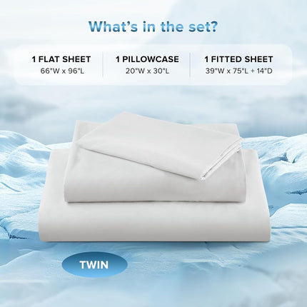 Comfort Spaces Coolmax Moisture Wicking Sheet Set Soft, Fade Resistant, All Elastic Deep Pocket Fits Up to 16" Mattress - Warm Weather Cooling Sheets for Night Sweats, Twin, Grey, 3 Piece
