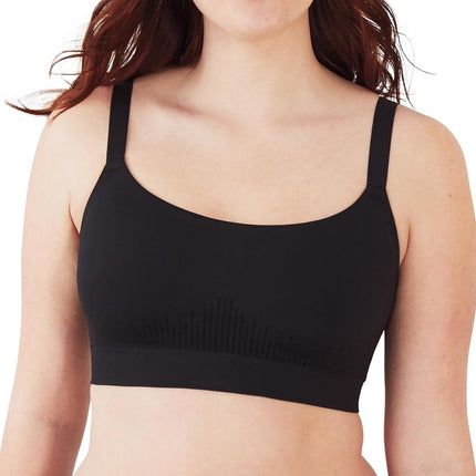 Bali Women's Modern Seamless, Pullover Wireless Bralette with Adjustable Straps, Black, 3X-Large