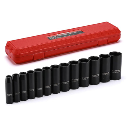 CASOMAN 1/2-Inch Drive Deep Impact Socket Set, 13 
