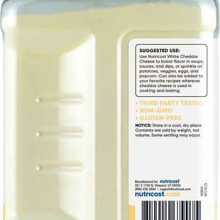 Queso Cheddar Blanco en Polvo Pantry (2.5 Libras por Botella) | Queso en Polvo :: ¡Ideal para Cocinar, Hornear, Palomitas de Maíz y Más!