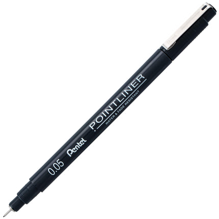 Bolígrafo de dibujo Pentel Arts Pointliner, paquete de 5, tamaños surtidos, tinta negra (S20PBP5A)