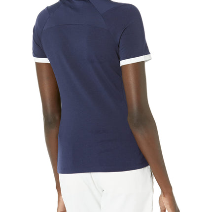 Callaway Women's Swingtech Asymmetrical Color Block Short Sleeve Golf Polo Shirt, Peacoat, L