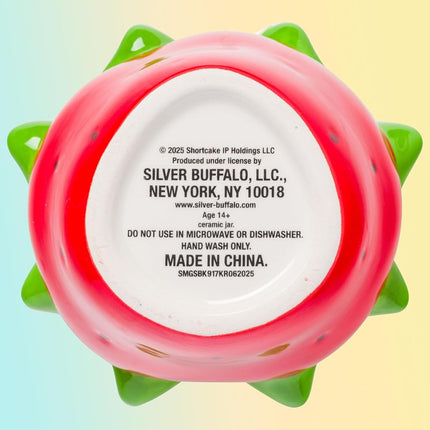 Silver Buffalo Tazón para aperitivos de cerámica pequeño, diseño de Strawberry Shortcake sentado
